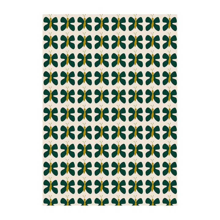 Fjäril Mini tyg - Grön-gul - Arvidssons Textil