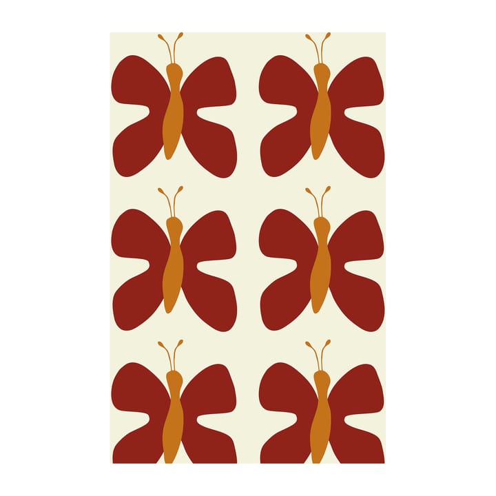 Fjäril tyg - Röd - Arvidssons Textil