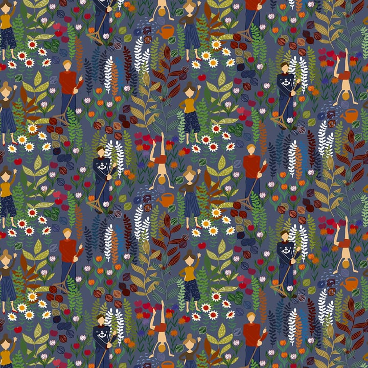 Trädgård tyg - Blå - Arvidssons Textil