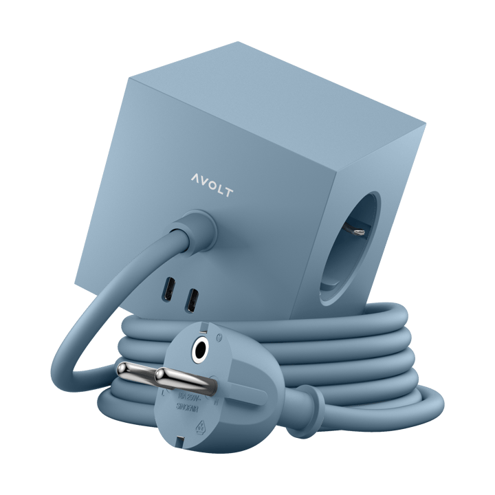 Square 1 grenuttag USB-C 30W 1,8 m - Shark blue - Avolt