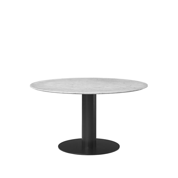Gubi 2.0 matbord - marble white, ø130, svart stativ - GUBI
