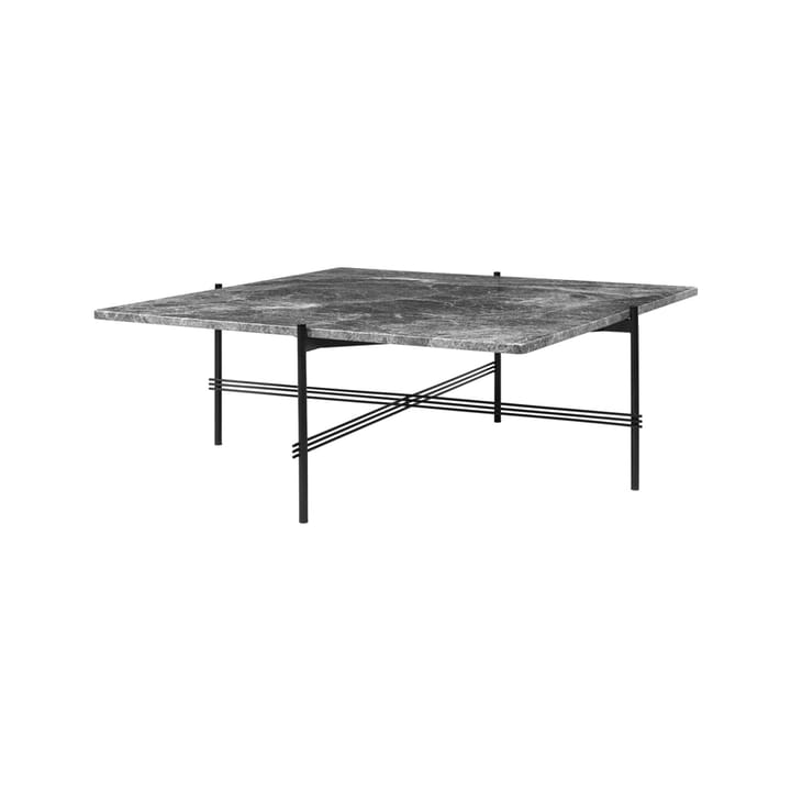 TS Square soffbord - grey emperador marble-105x105 cm-svart stativ - GUBI