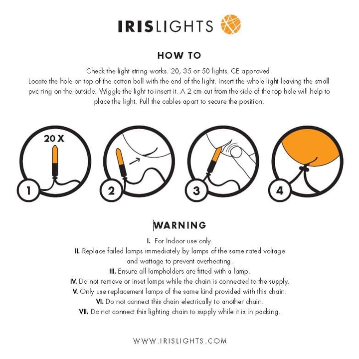 Irislights Creamy White - 35 bollar - Irislights