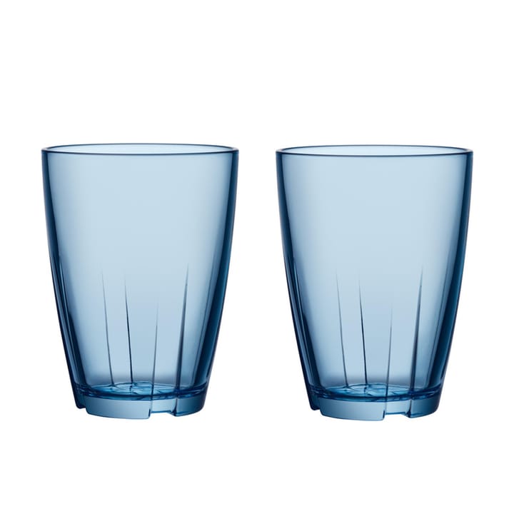 Bruk glas stort 2-pack - blå - Kosta Boda