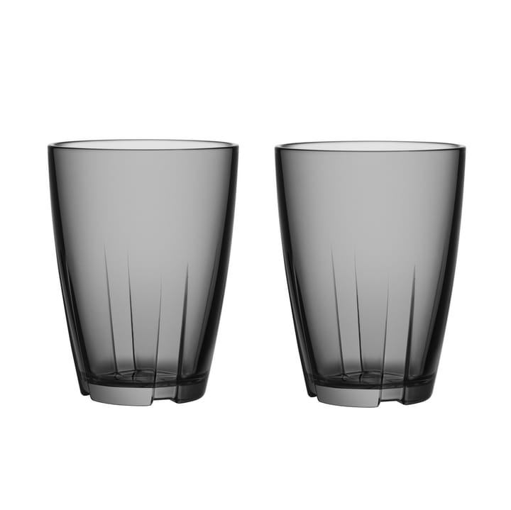 Bruk glas stort 2-pack - grå - Kosta Boda