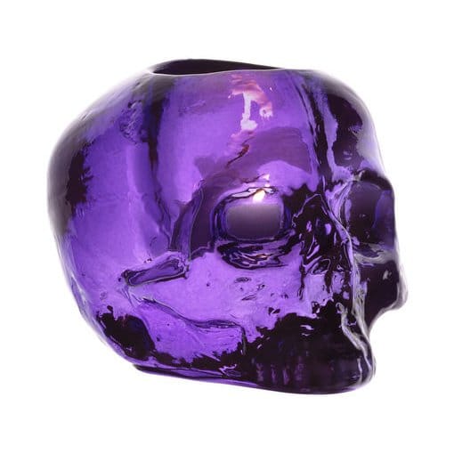 Skull ljuslykta 8,5 cm - lila - Kosta Boda