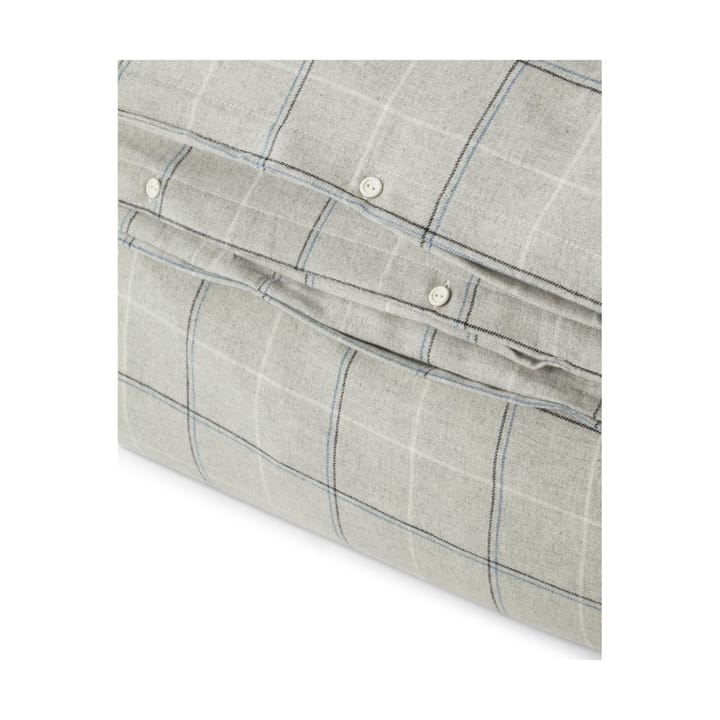 Checked Cotton Flannel påslakan 150x210 cm - Light gray-dove - Lexington