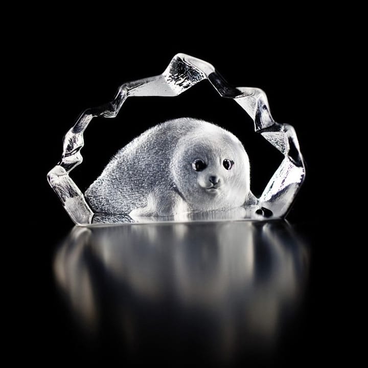 Wildlife S�äl skulptur - glas - Målerås Glasbruk