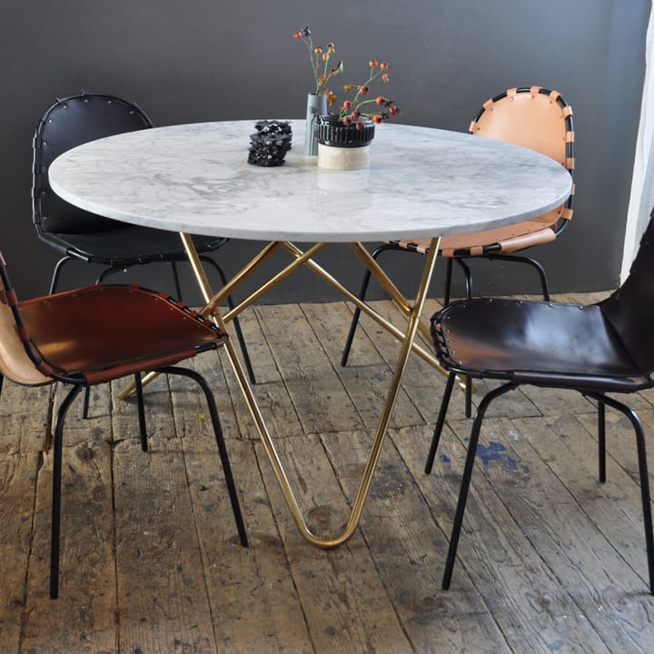Big O Table matbord - Marmor marquina, mässingsstativ - OX Denmarq