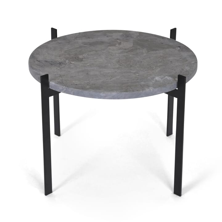 Single deck bord Ø57 H38, svart underrede - grå marmor - OX Denmarq