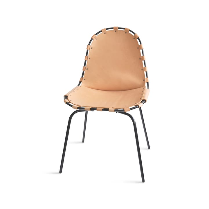 Stretch stol - läder natur, svart stativ - OX Denmarq