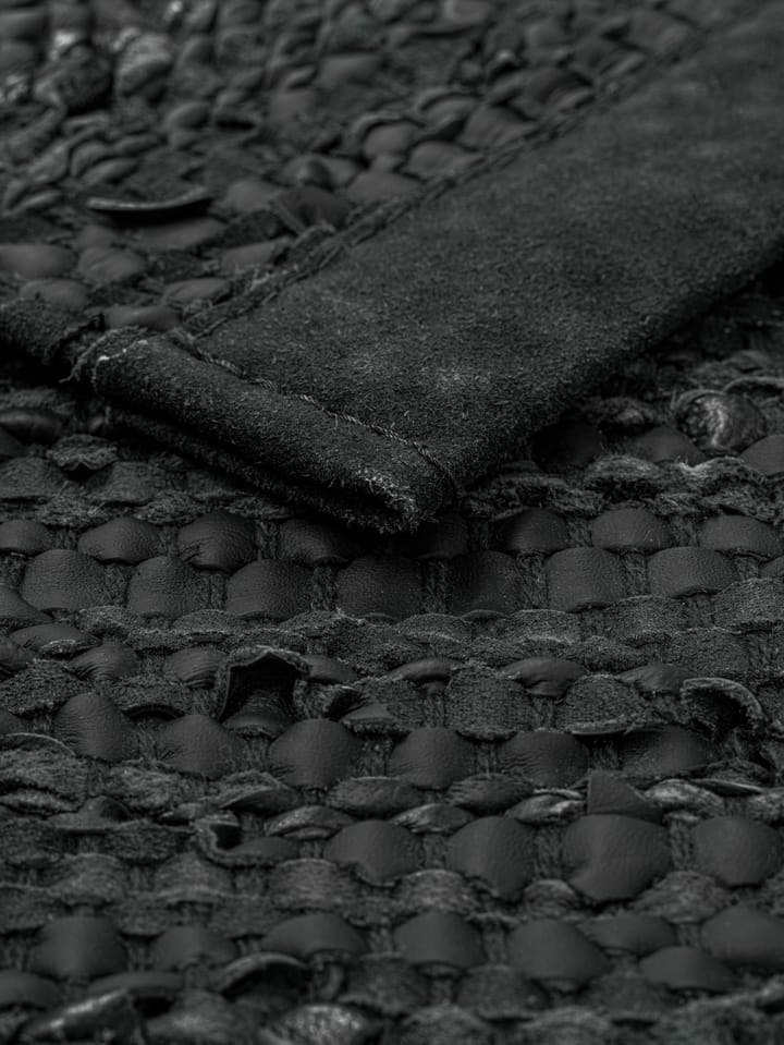 Leather matta 140x200 cm - dark grey (mörkgrå) - Rug Solid