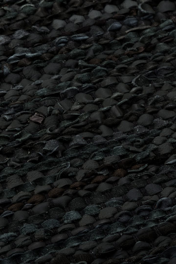 Leather matta 75x200 cm - black (svart) - Rug Solid